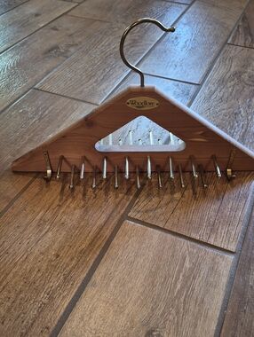 Men's Tie Hanger Rack Belt Holder Natural Wood